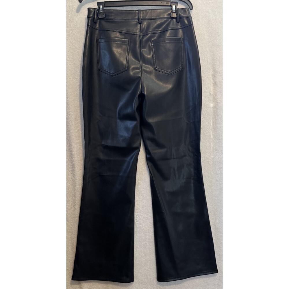 Marc New York Black Faux Leather Bellbottom Pants Size Regular 10